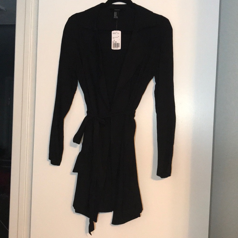 Casual black trench coat